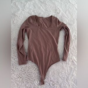 Abercrombie & Fitch, Size m tan / beige long sleeve body suit